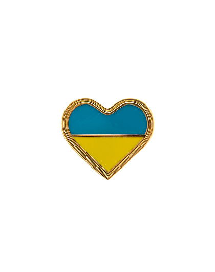 Значок Серце блакитно-жовте велике - Зображення №1