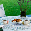 Lavender tablecloth made of white linen, 90*90 cm - Image #2