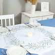 Lavender tablecloth made of white linen, 90*90 cm - Image #3