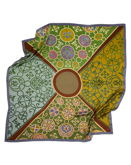 Dome silk scarf, 65*65 cm - Image #1