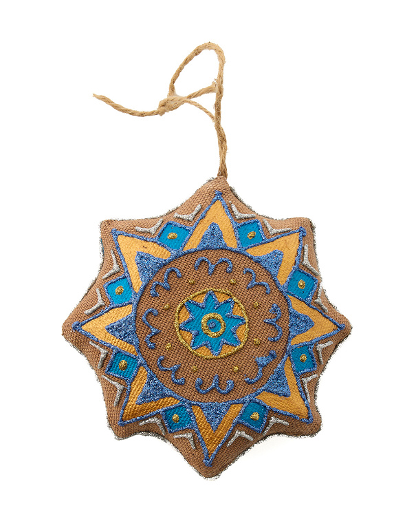 Іграшка на ялинку зірка кавова Українська родина - Зображення №2