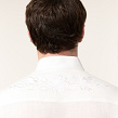 Maples men's shirt, white appliqué on white linen - Image #8
