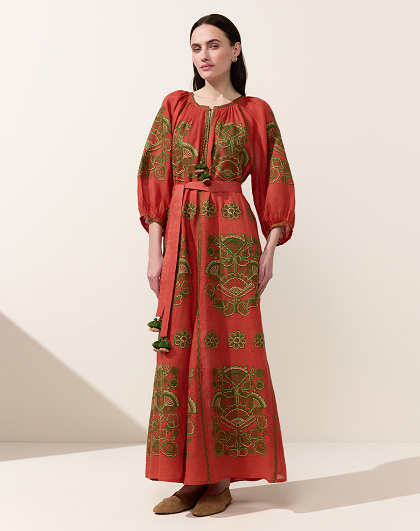 Women's dress Victory Chic in terracotta color - Image #2