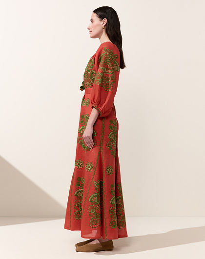 Women's dress Victory Chic in terracotta color - Image #3