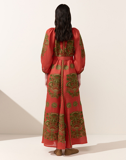 Women's dress Victory Chic in terracotta color - Image #4