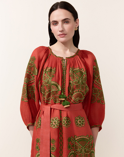 Women's dress Victory Chic in terracotta color - Image #5