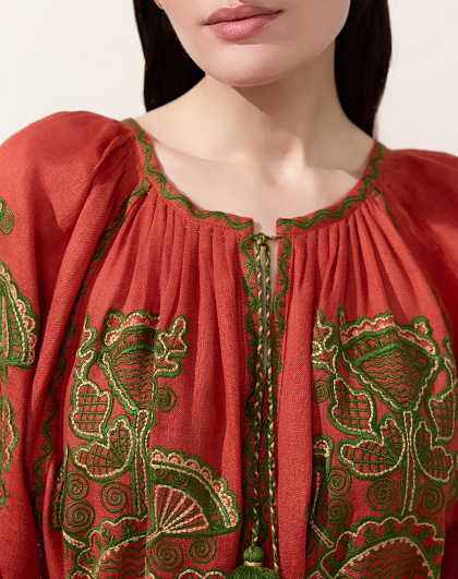 Women's dress Victory Chic in terracotta color - Image #6
