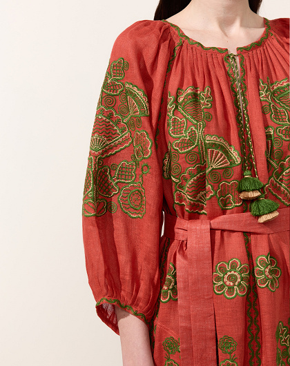 Women's dress Victory Chic in terracotta color - Image #7
