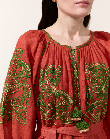 Women's dress Victory Chic in terracotta color - Image #8