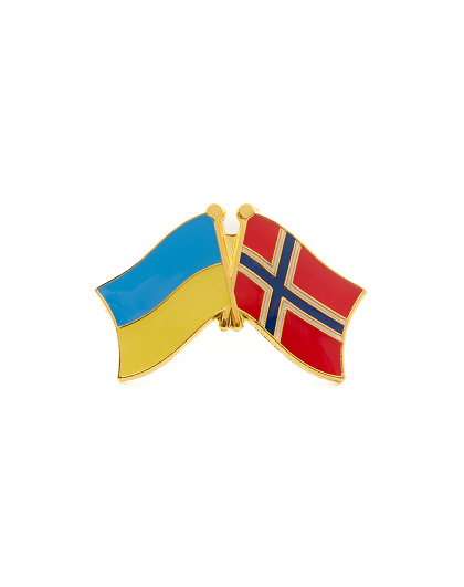 Значок Прапори співдружності Україна + Норвегія - Изображение №1