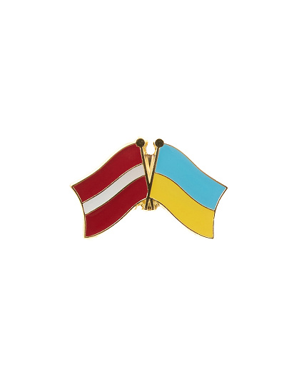 Значок Прапори співдружності Україна + Латвія - Изображение №1