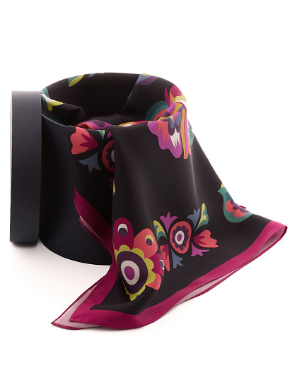 Silk scarf Free Birds in the style of Samchykivka, 65*65 cm - Image #4