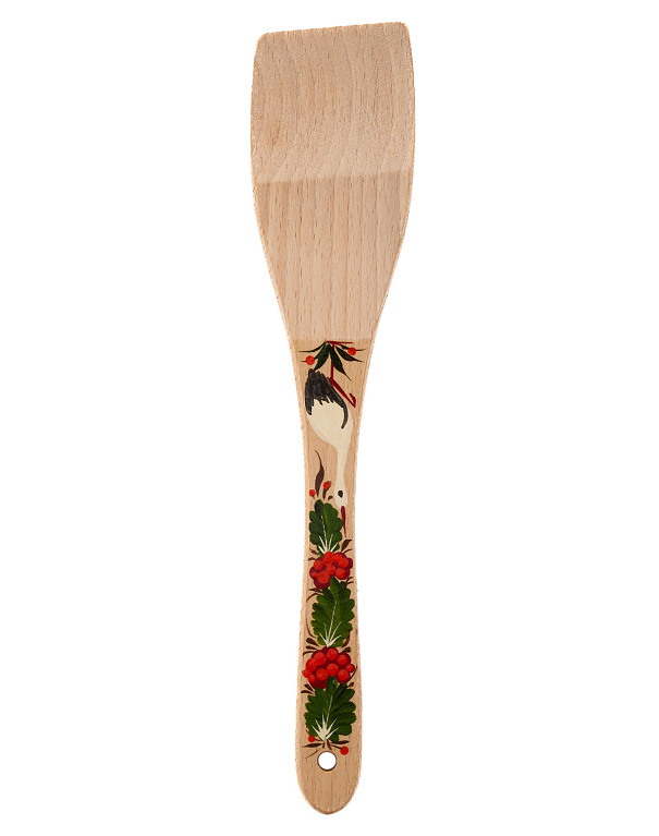 Light spatula with Petrykivka painting, 30 cm (assorted) - Image #2