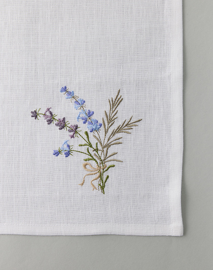 Set of white towels Lavender in a gray bag, 2 pcs., 45*34 cm - Image #3