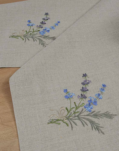 Set of gray towels Lavender in a green bag, 2 pcs., 45*34 cm - Image #2