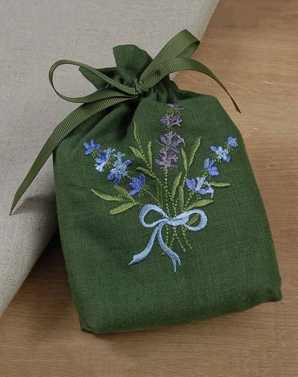 Set of gray towels Lavender in a green bag, 2 pcs., 45*34 cm - Image #3