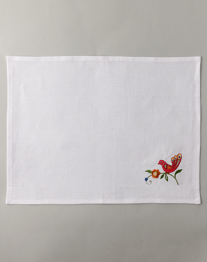 Set of white towels Tree of Life in a mustard bag with a flower, 2 pcs. - Image #4