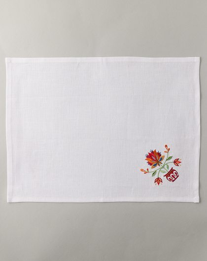 Set of white towels Tree of Life in a green bag with a bird, 2 pcs. - Image #3