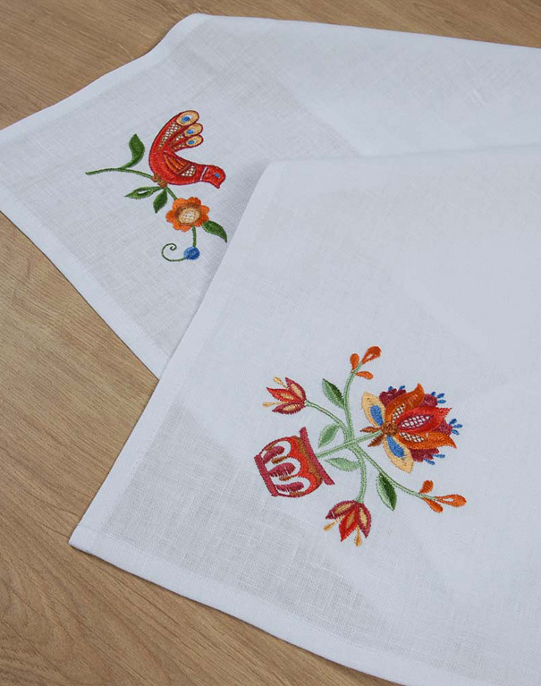 Set of white towels Tree of Life in a mustard bag with a bird, 2 pcs. - Image #2