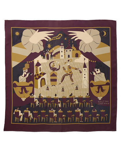 Silk scarf Theatre, 65*65 cm - Image #2