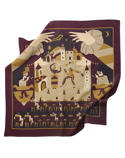 Silk scarf Theatre, 65*65 cm - Image #1