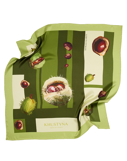 Хустка шовкова Ukrainian Kyiv&chestnuts, 65*65 см - Зображення №1