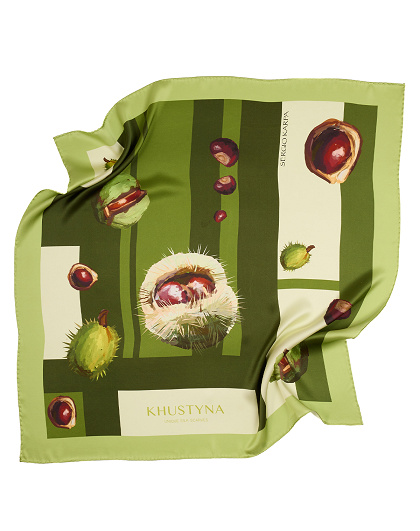 Хустка шовкова Ukrainian Kyiv&chestnuts, 65*65 см - Зображення №1