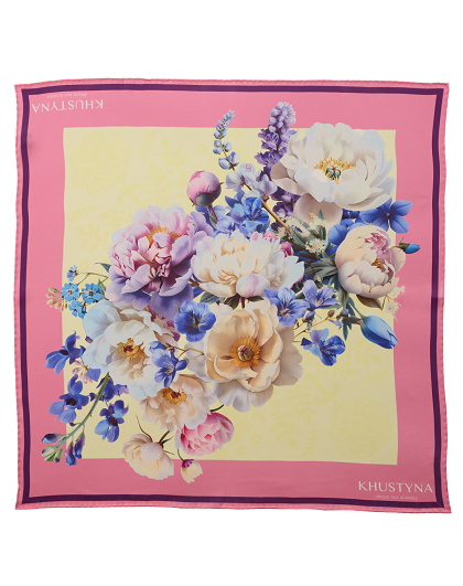 Silk scarf Ukrainian may flowers, 65*65 cm - Image #2