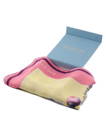 Silk scarf Ukrainian may flowers, 65*65 cm - Image #3