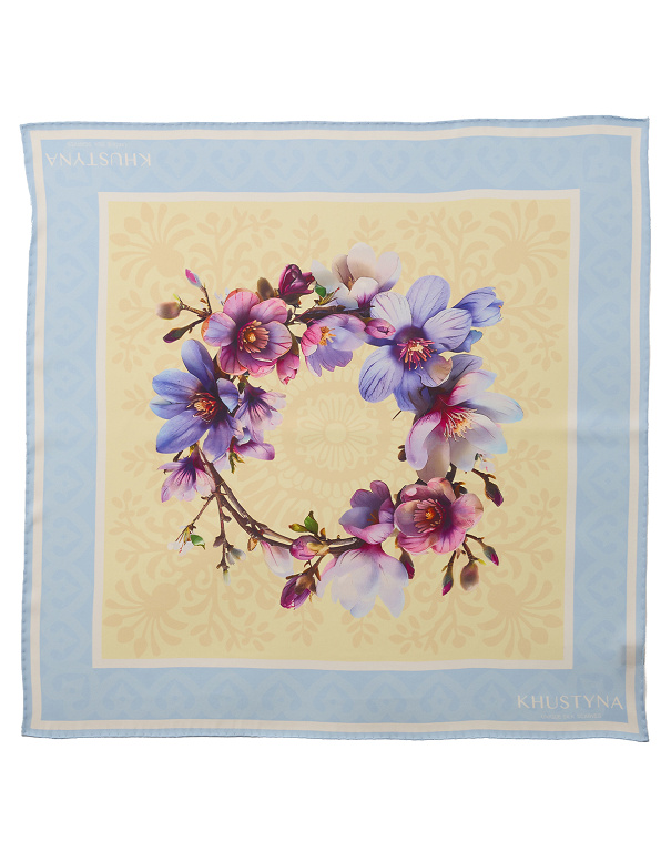 Хустка шовкова Ukrainian primrose, 65*65 см - Зображення №2