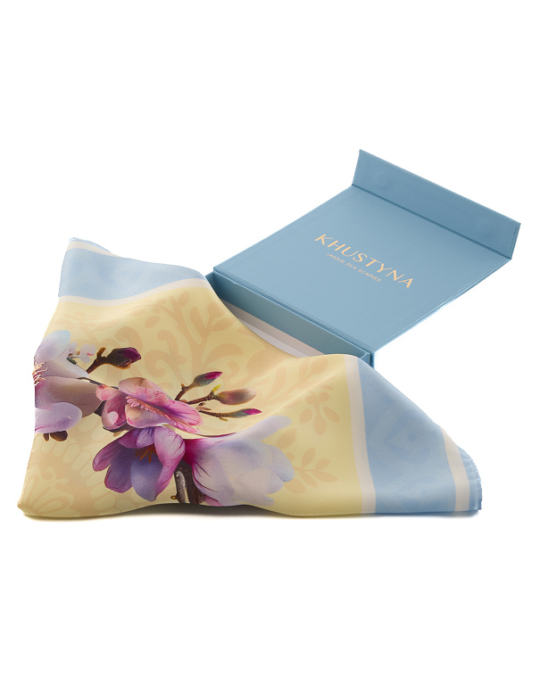 Хустка шовкова Ukrainian primrose, 65*65 см - Зображення №3