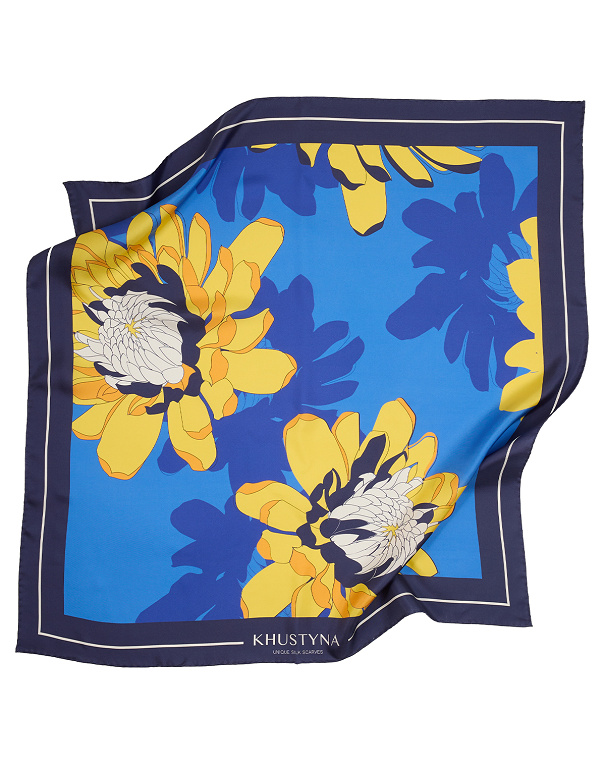 Хустка шовкова Ukraine peonies men's, 35*35 см - Зображення №1