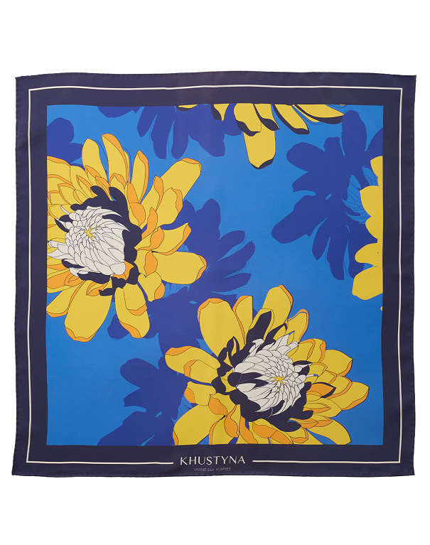 Хустка шовкова Ukraine peonies men's, 35*35 см - Зображення №2