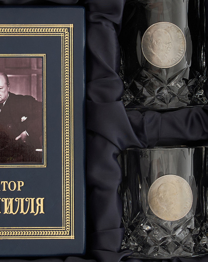 Набір: книга Фактор Черчилля та 2 кришталевих келихи для віскі - Зображення №2