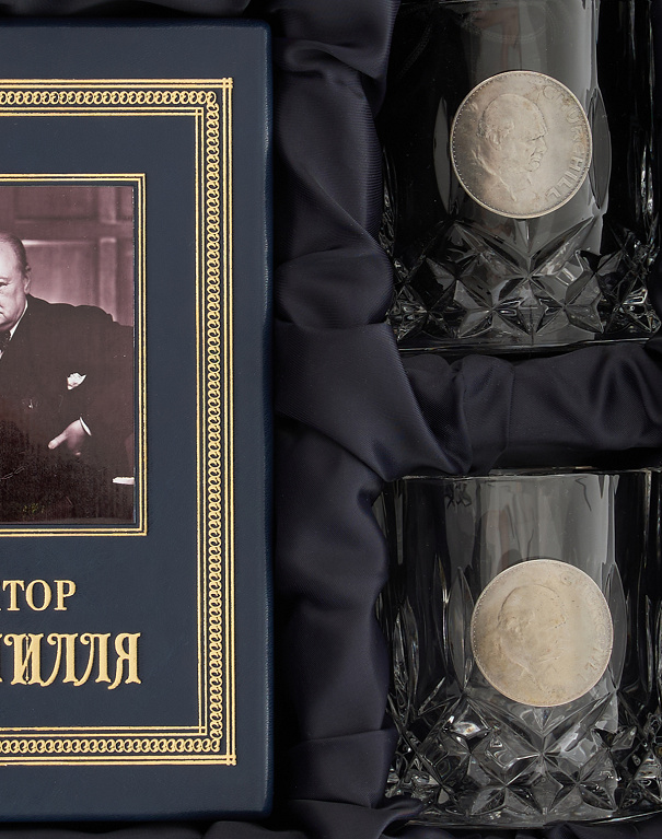 Набір: книга Фактор Черчилля та 2 кришталевих келихи для віскі - Зображення №2
