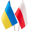 Прапори України та Польщі на подвійній металевій стійці - Зображення №1