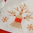Didukh table runner made of gray linen, 90*40 cm - Image #3