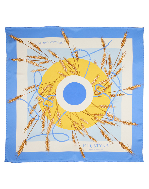 Хустка шовкова Ukrainian wheat, 80*80 см - Зображення №2