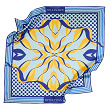 Хустка шовкова Ukrainian bumblebee blue, 80*80 см - Зображення №1