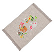 Grey linen napkin Rabbit with basket, 37*25 cm - Image #1