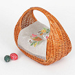 Grey linen napkin Rabbit with basket, 37*25 cm - Image #2