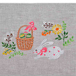 Grey linen napkin Rabbit with basket, 37*25 cm - Image #3