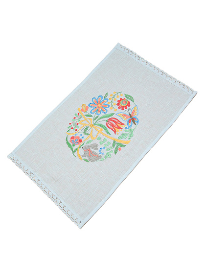 Рушник Писанка з білого льону, 50*33 см - Зображення №1