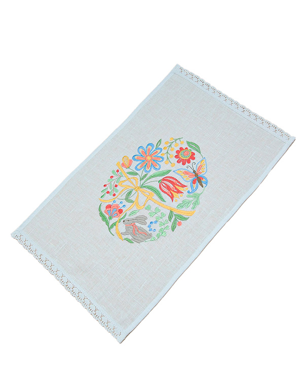 Рушник Писанка з білого льону, 50*33 см - Зображення №1