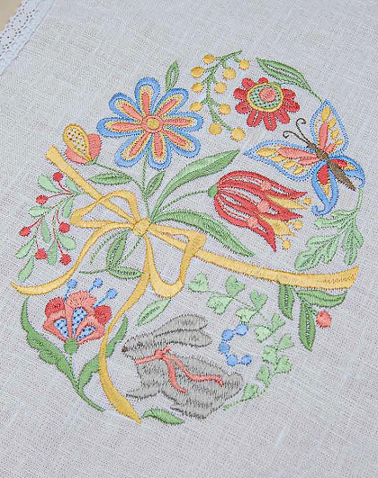 Pysanka towel made of white linen, 37*25 cm - Image #3