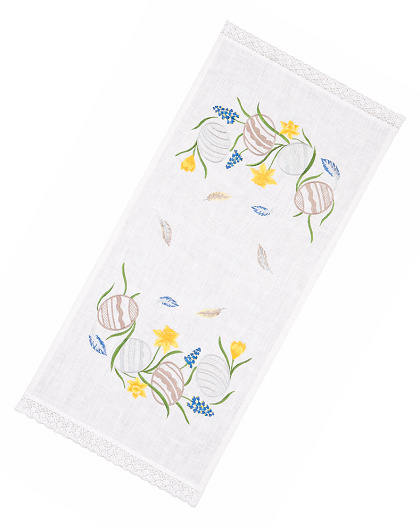 Easter Wreath towel made of white linen, 55*33 cm - Image #1