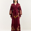 Wild Cherry maxi dress in burgundy linen - Image #1