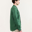 Men's vyshyvanka Mountains made of green linen - Image #3