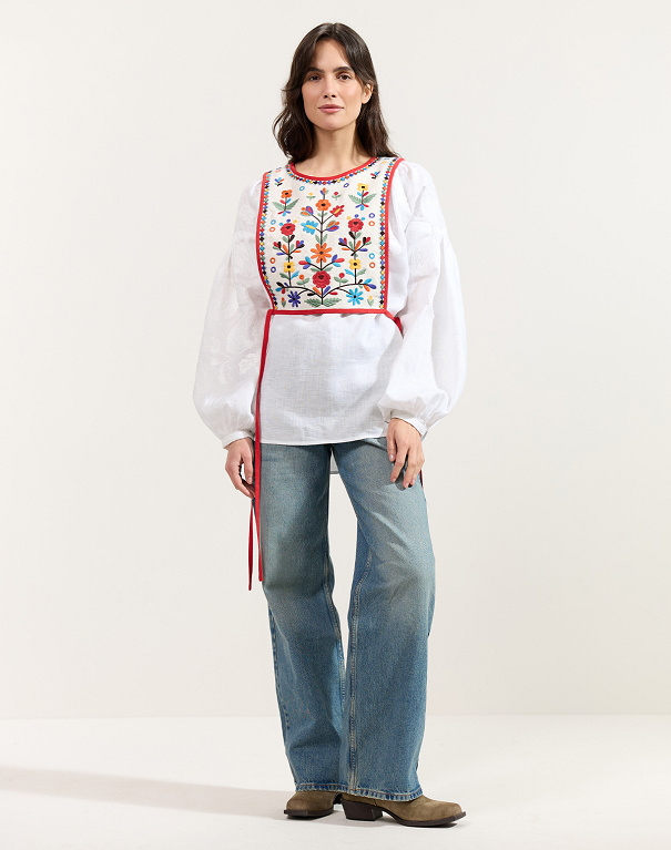 Yaryna women's beige vest with Yavoriv embroidery - Image #6