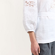 White linen women's blouse Lace with white embroidery - Image #6